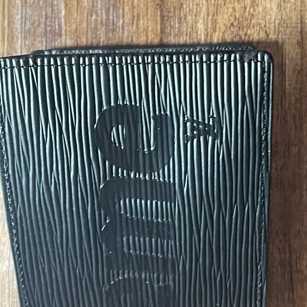 Bifold Wallet luxury Black textured, Black lettering, and stylish look!